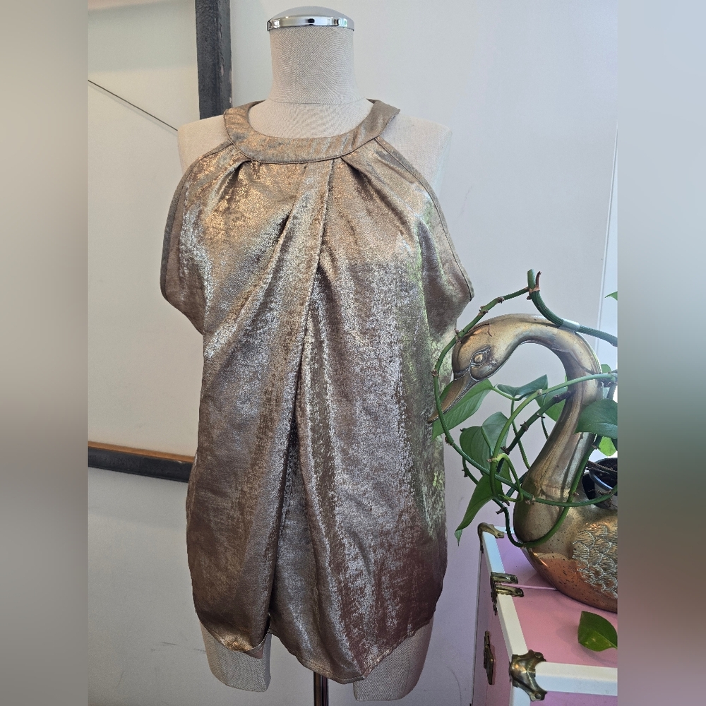 SHEIN Metallic Gold Blouse